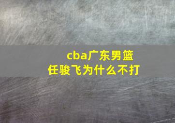 cba广东男篮任骏飞为什么不打