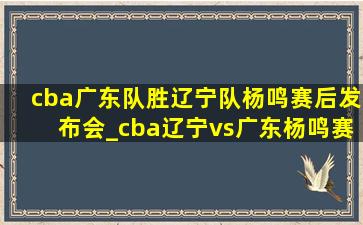 cba广东队胜辽宁队杨鸣赛后发布会_cba辽宁vs广东杨鸣赛后