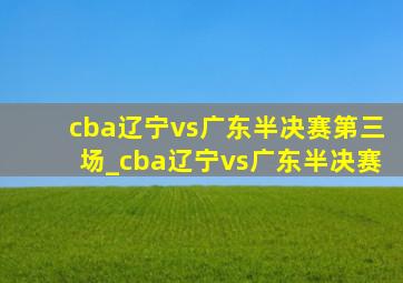 cba辽宁vs广东半决赛第三场_cba辽宁vs广东半决赛