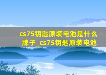 cs75钥匙原装电池是什么牌子_cs75钥匙原装电池