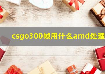 csgo300帧用什么amd处理器