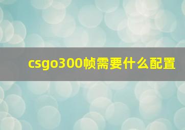 csgo300帧需要什么配置