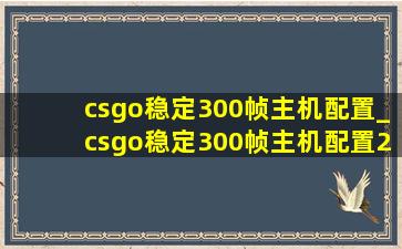 csgo稳定300帧主机配置_csgo稳定300帧主机配置240hz