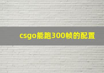 csgo能跑300帧的配置