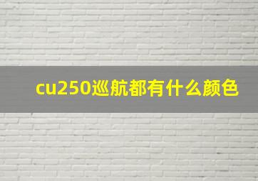 cu250巡航都有什么颜色