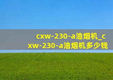 cxw-230-a油烟机_cxw-230-a油烟机多少钱