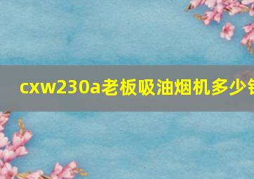 cxw230a老板吸油烟机多少钱