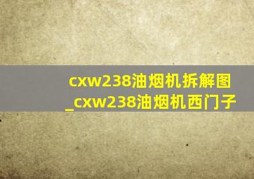 cxw238油烟机拆解图_cxw238油烟机西门子