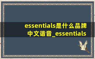 essentials是什么品牌中文谐音_essentials是什么品牌中文名