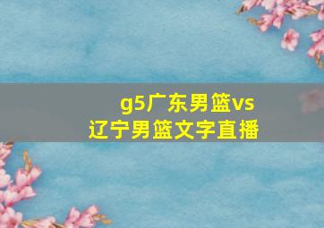 g5广东男篮vs辽宁男篮文字直播