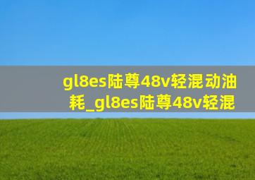 gl8es陆尊48v轻混动油耗_gl8es陆尊48v轻混