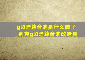 gl8陆尊音响是什么牌子_别克gl8陆尊音响改哈曼