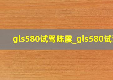 gls580试驾陈震_gls580试驾