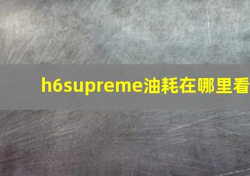 h6supreme油耗在哪里看