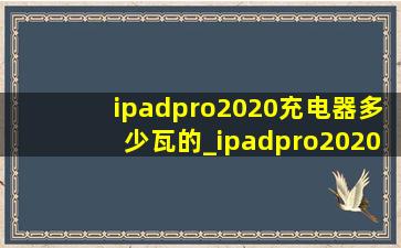 ipadpro2020充电器多少瓦的_ipadpro2020充电器多少瓦