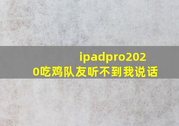 ipadpro2020吃鸡队友听不到我说话