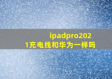 ipadpro2021充电线和华为一样吗