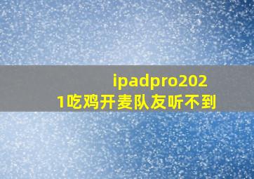 ipadpro2021吃鸡开麦队友听不到