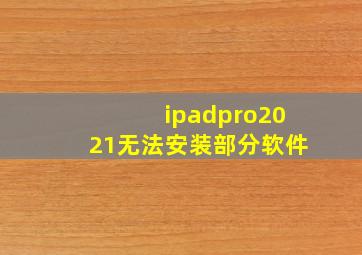 ipadpro2021无法安装部分软件