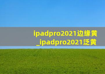 ipadpro2021边缘黄_ipadpro2021泛黄