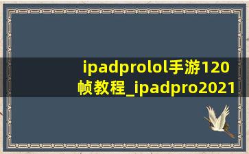 ipadprolol手游120帧教程_ipadpro2021吃鸡120帧