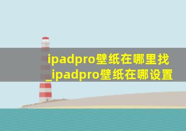 ipadpro壁纸在哪里找_ipadpro壁纸在哪设置