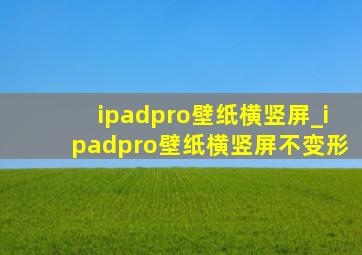 ipadpro壁纸横竖屏_ipadpro壁纸横竖屏不变形