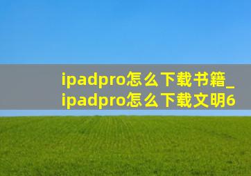 ipadpro怎么下载书籍_ipadpro怎么下载文明6