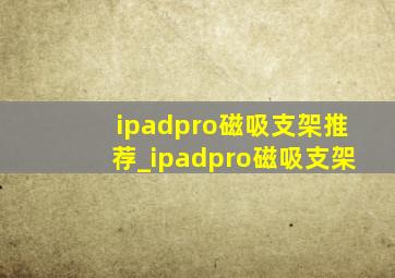 ipadpro磁吸支架推荐_ipadpro磁吸支架