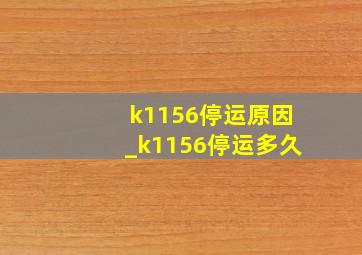 k1156停运原因_k1156停运多久