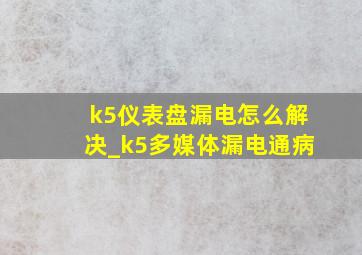 k5仪表盘漏电怎么解决_k5多媒体漏电通病