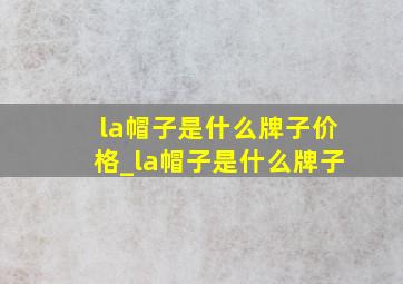 la帽子是什么牌子价格_la帽子是什么牌子