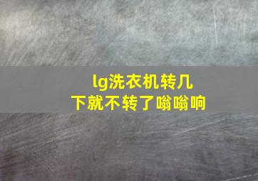 lg洗衣机转几下就不转了嗡嗡响