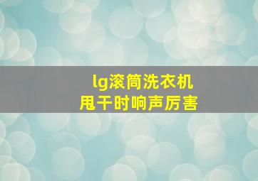 lg滚筒洗衣机甩干时响声厉害