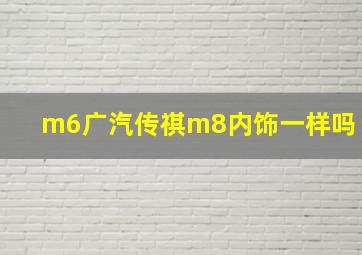 m6广汽传祺m8内饰一样吗