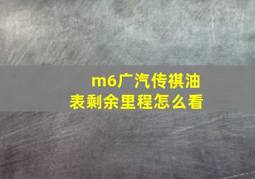 m6广汽传祺油表剩余里程怎么看