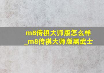 m8传祺大师版怎么样_m8传祺大师版黑武士