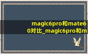 magic6pro和mate60对比_magic6pro和mate60pro重量