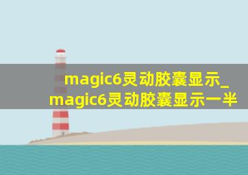 magic6灵动胶囊显示_magic6灵动胶囊显示一半