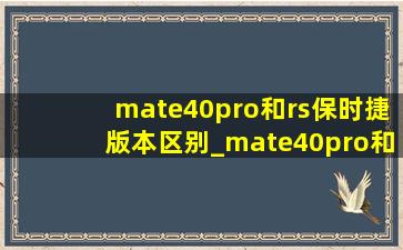 mate40pro和rs保时捷版本区别_mate40pro和rs保时捷版屏幕通用吗