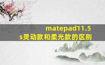 matepad11.5s灵动款和柔光款的区别