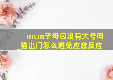 mcm子母包没有大号吗_猫出门怎么避免应激反应