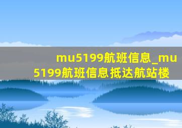 mu5199航班信息_mu5199航班信息抵达航站楼