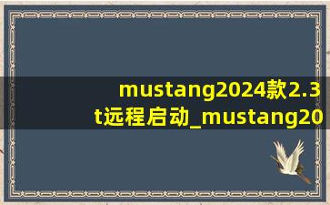 mustang2024款2.3t远程启动_mustang2024款2.3t