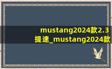 mustang2024款2.3提速_mustang2024款2.3t盲订