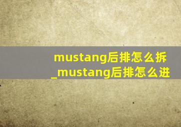 mustang后排怎么拆_mustang后排怎么进