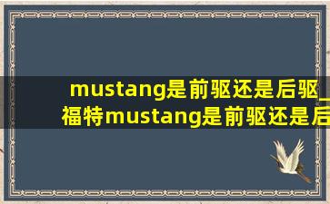 mustang是前驱还是后驱_福特mustang是前驱还是后驱