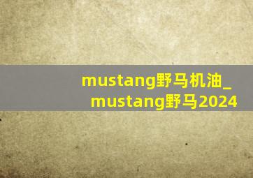 mustang野马机油_mustang野马2024