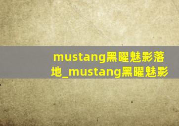 mustang黑曜魅影落地_mustang黑曜魅影