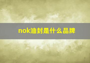 nok油封是什么品牌